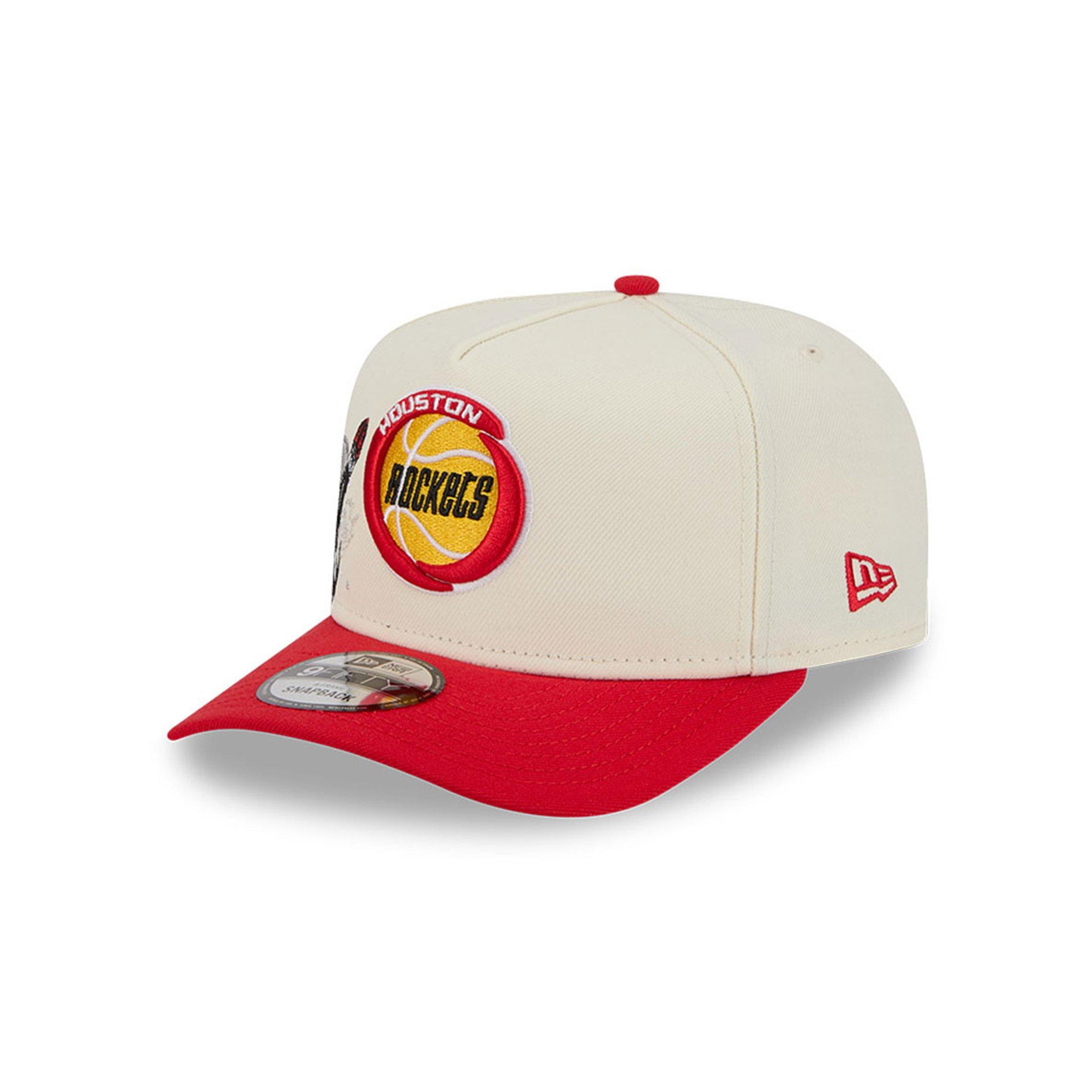New Era Houston Rockets 9FIFTY A-Frame Hardwood Classic Snapback Hat - Cream/Red - CREAM